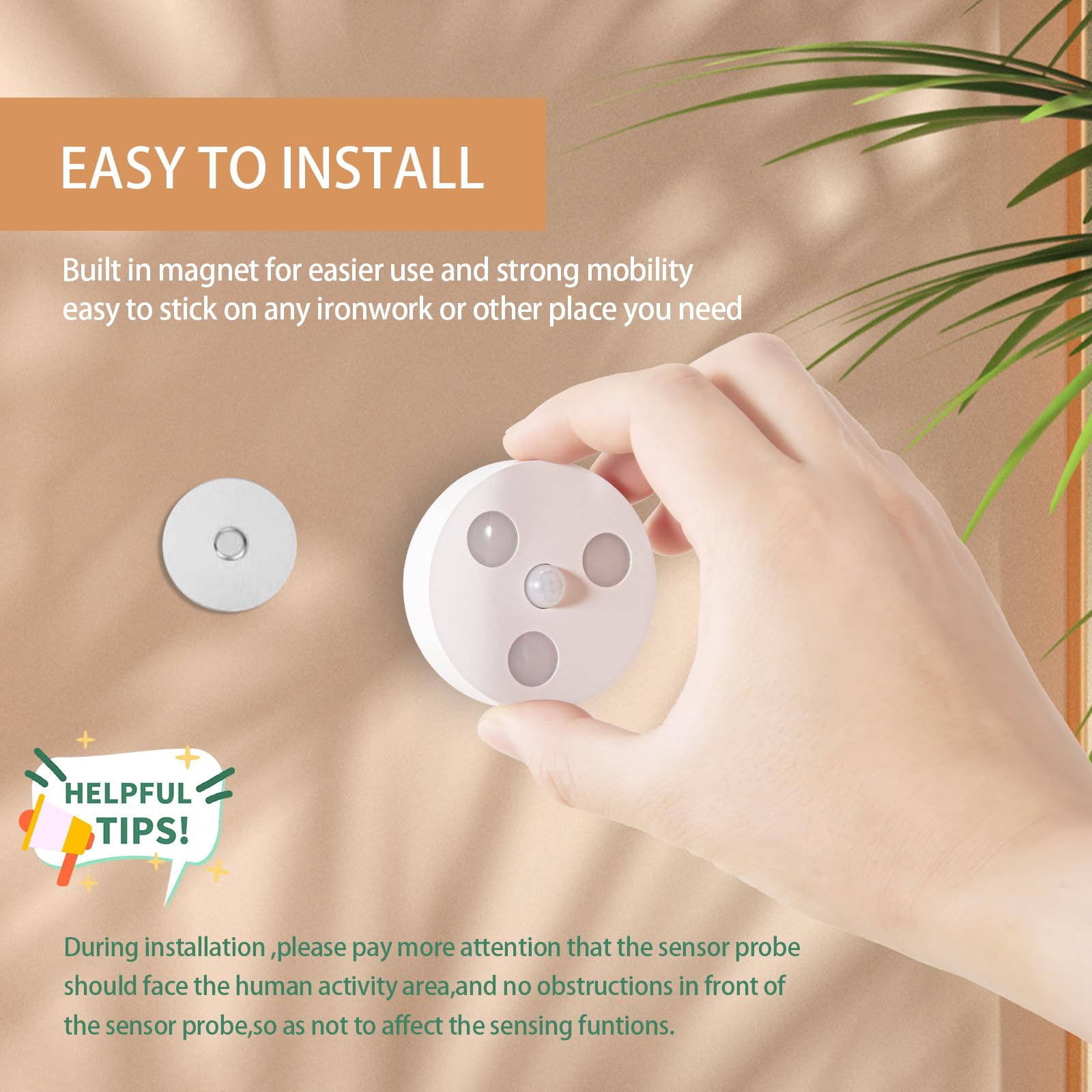 Luci notturne, luci con sensore di movimento, batteria al litio, ricaricabili, set di 8 colori, luci da banco wireless per armadio, cucina, bagno, scale, camera da letto, armadio (confezione