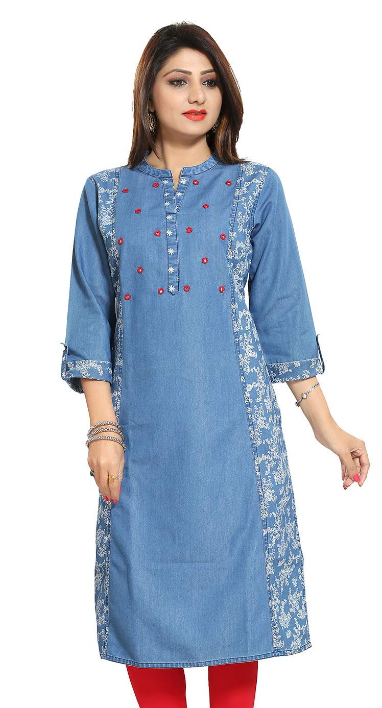 Wrangler Impex Women's Denim Kurta in blue