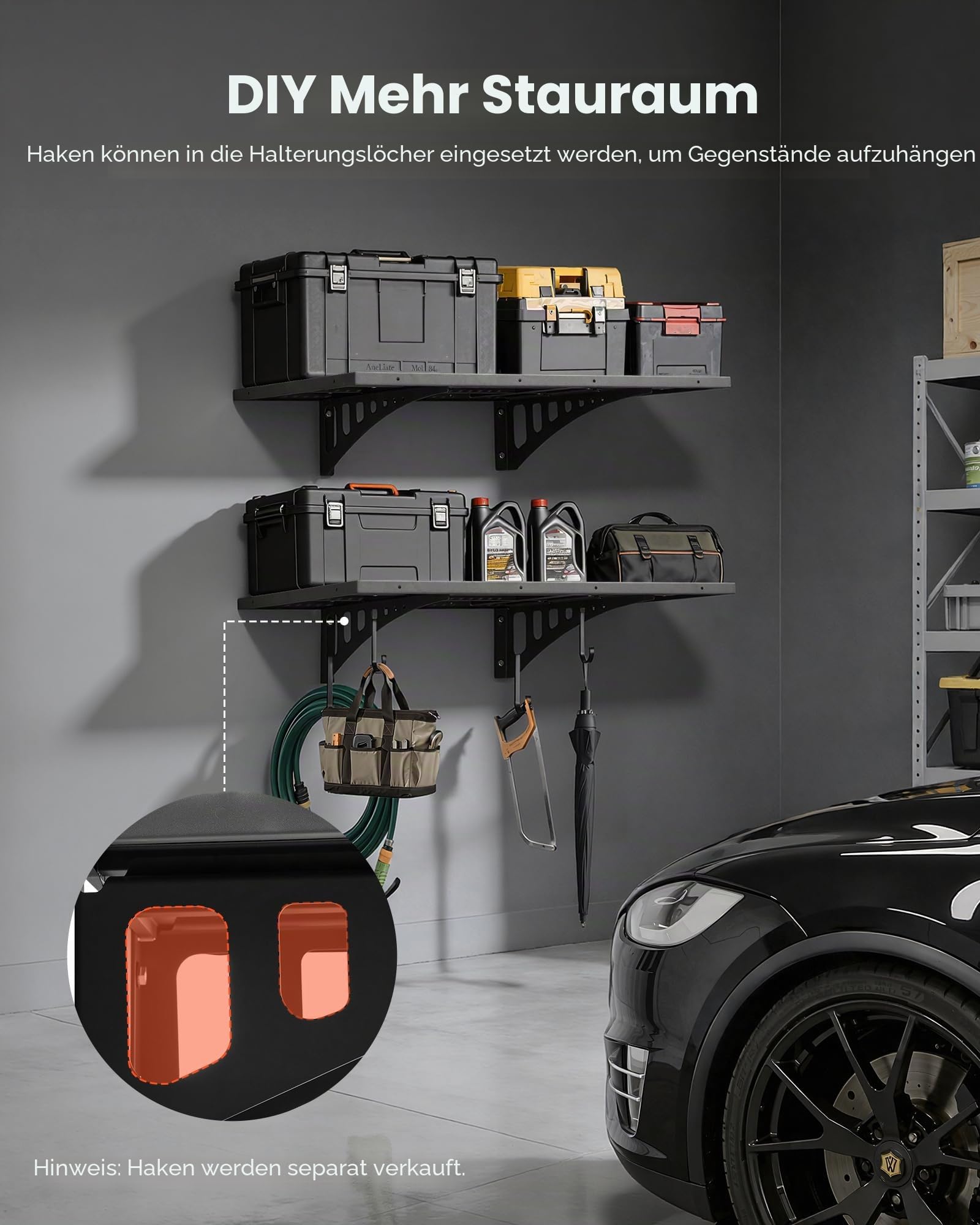 VEVOR 2er-Set Garagenregal 914x615x225 mm Werkzeugaufbewahrung 127 kg pro Schicht Werkzeughalter Wand 914x615 mm Regalfläche Aufbewahrungsregale Metallregal Werkzeug Organizer Wandregale