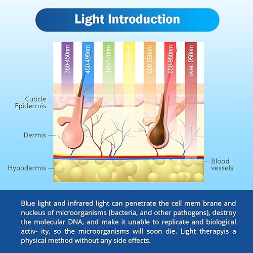 Miniatura 5 de Dispositivo láser de limpieza de hongos en las uñas para múltiples dedos, luz infrarroja de 905 nm + luz azul de 470 nm, tratamiento altamente