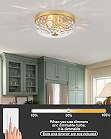 Vista 5 de 12 Inch Farmhouse Flush Mount Ceiling Light, 2 Light Industrial Close to Ceiling Light, Industrial Ceiling Lighting Fixture for Kitchen Hallway 12.2