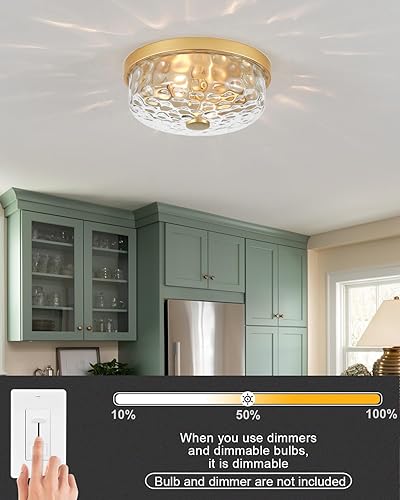 Miniatura 5 de 12 Inch Farmhouse Flush Mount Ceiling Light, 2 Light Industrial Close to Ceiling Light, Industrial Ceiling Lighting Fixture for Kitchen Hallway