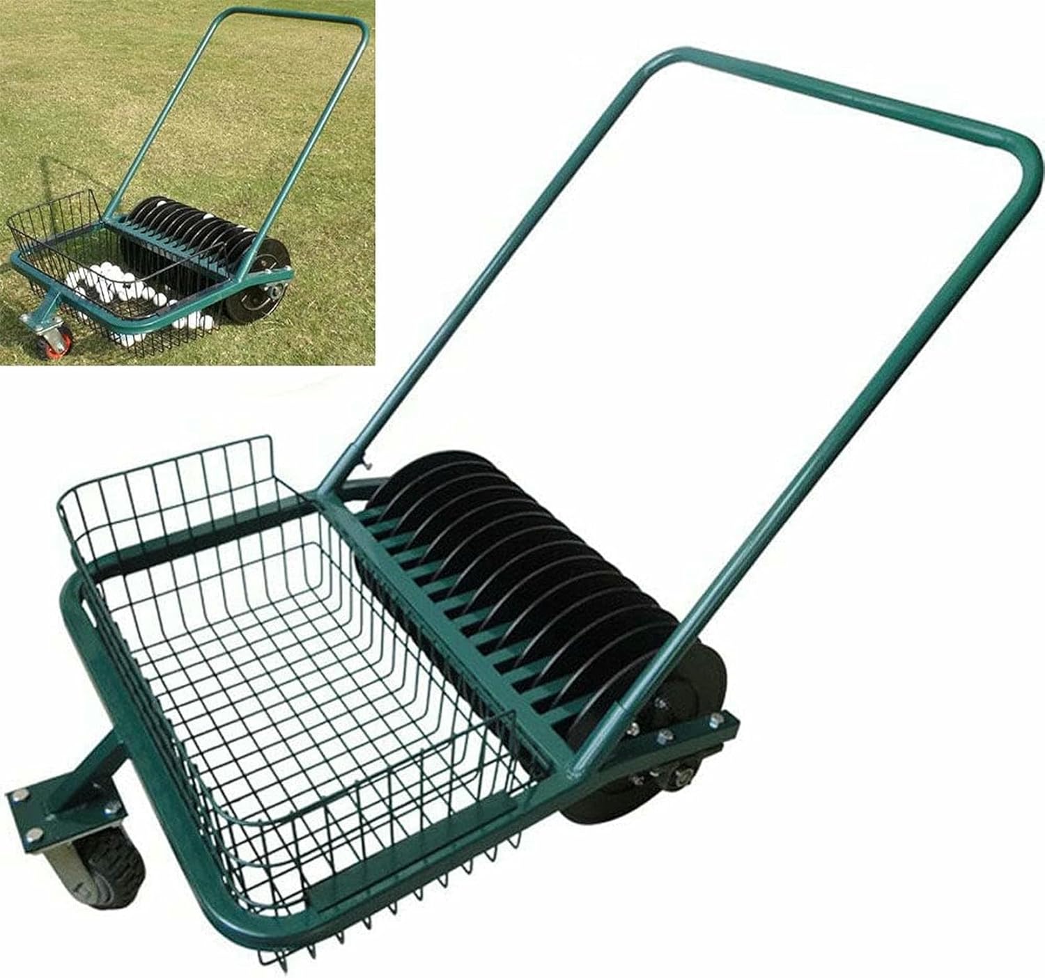 Golf Ball Retriever, 13 Ball Picking Channels, Holds Approx. 600 Balls, Golf Ball Collector,Automatic Ball Picking Trolley