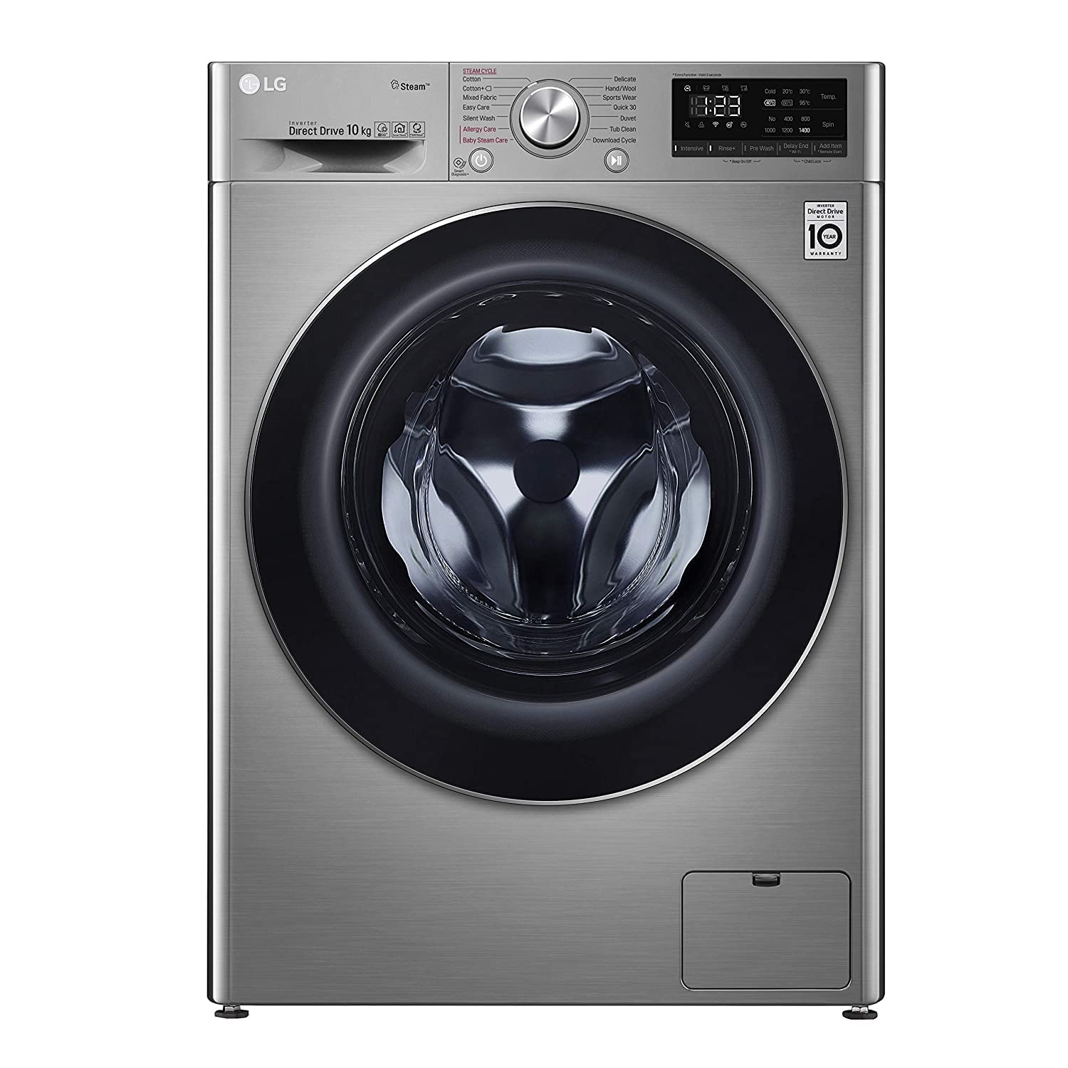 Buy Lg 10 Kg 1400 Rpm Front Load Washing Machine, Stainless Silver