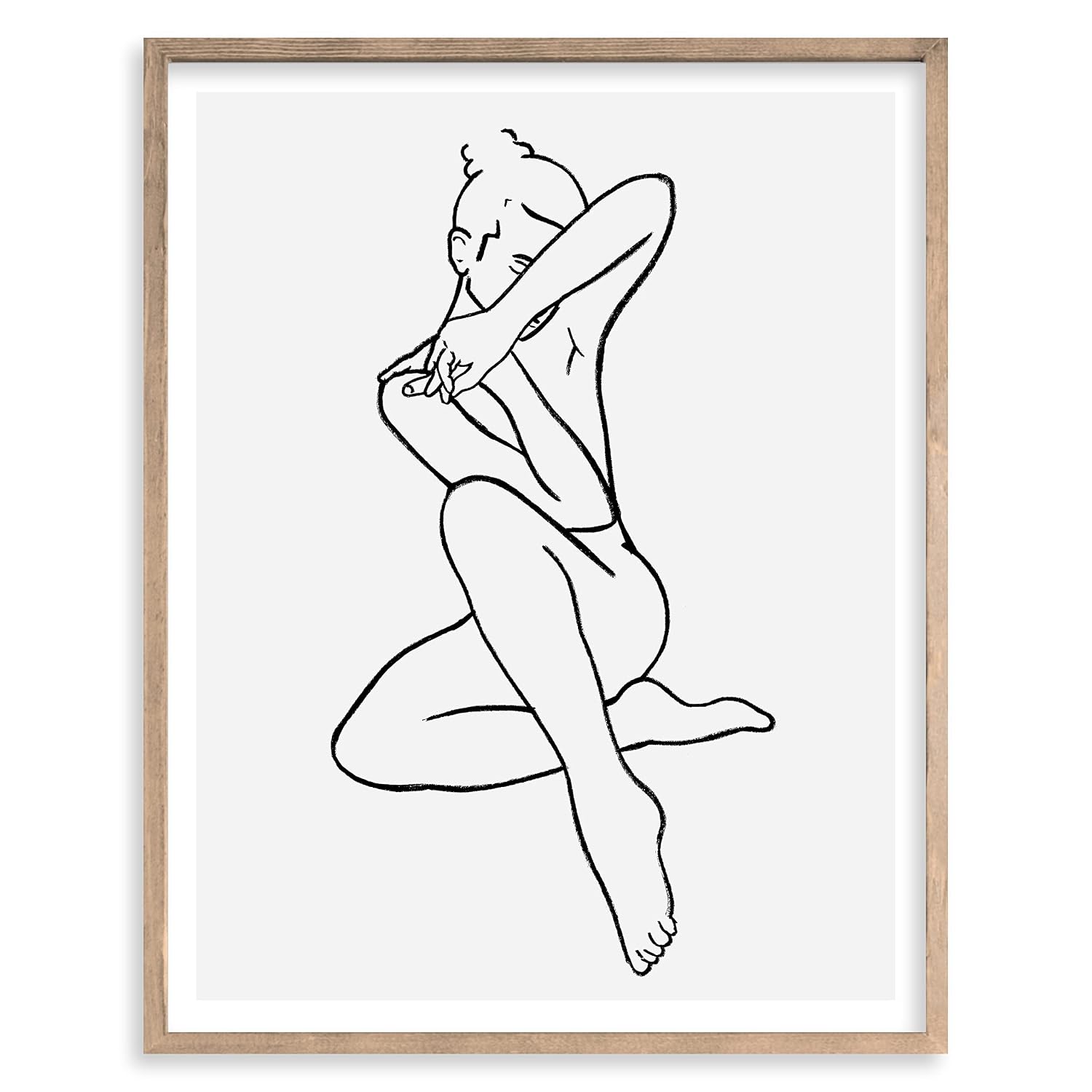 Aesthetic Nude Woman Contemporary Wall Art Prints, Abstract Giclee Prints for Home Decor, Modern Boho Poster Decoration for Bedroom and Licing Room, Ready to Frame