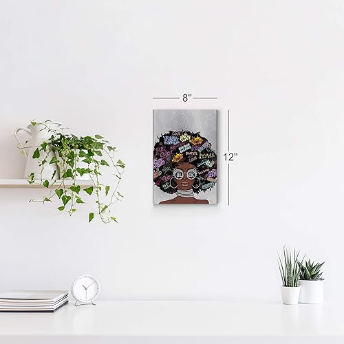 Vista 5 de Arte de pared afroamericano, decoración de pared de arte negro, arte negro afroamericano, arte de pared de niña negra, impresión afroamericana, arte