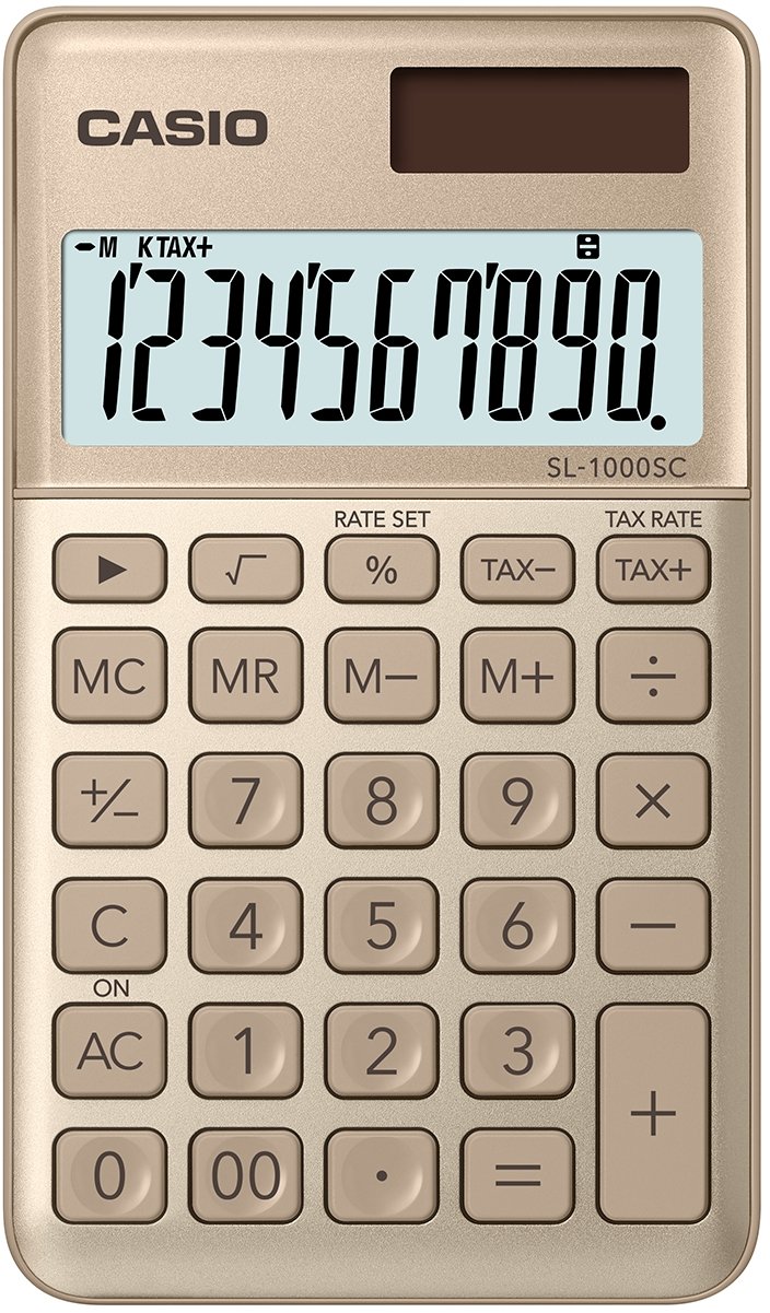 Casio SL 1000 SC GD Pocket Calculator Gold