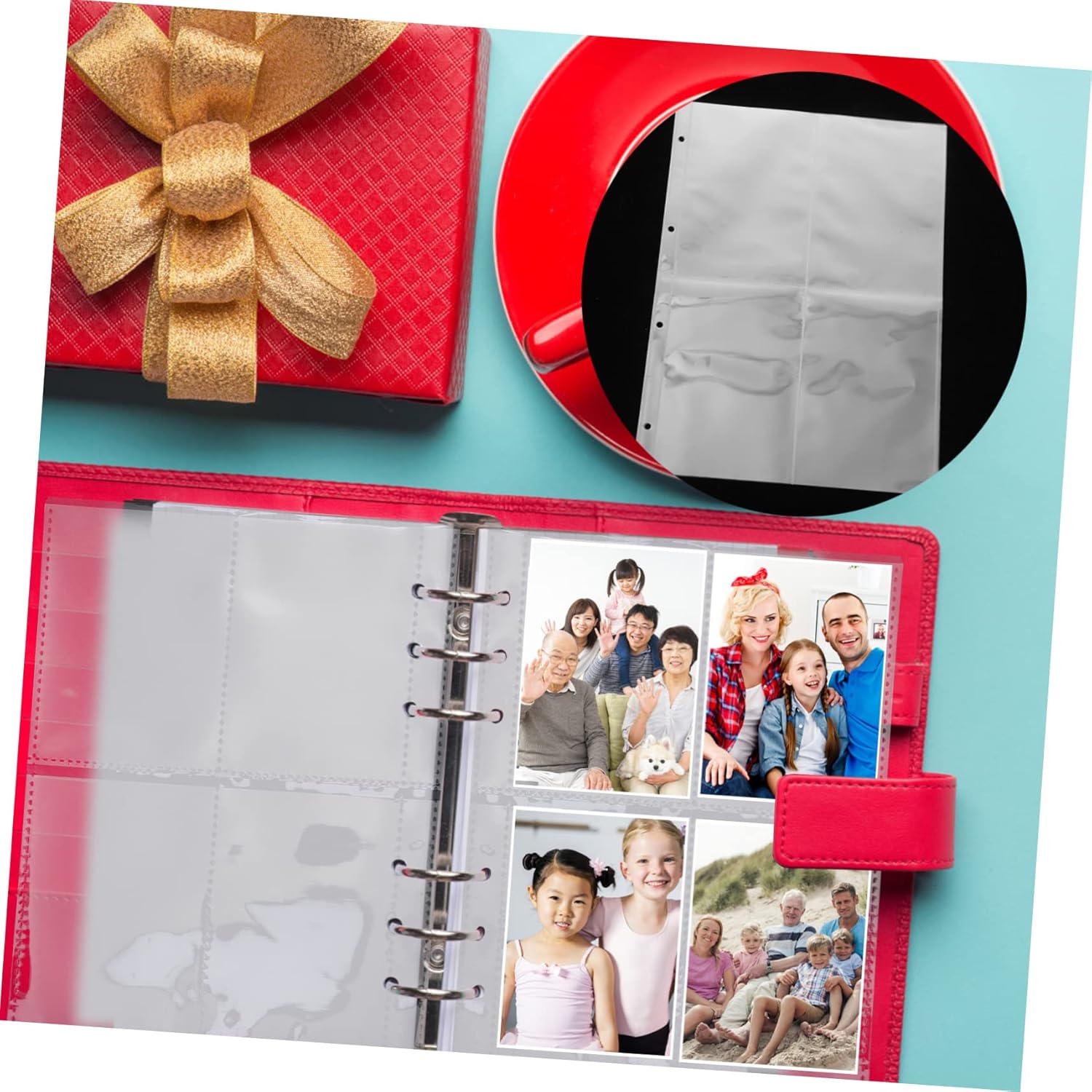 60pcs Clear Photo Album Pages Loose-Leaf Design Practical Photo Sleeves for Storage and Organization for Family Memories and Sharing