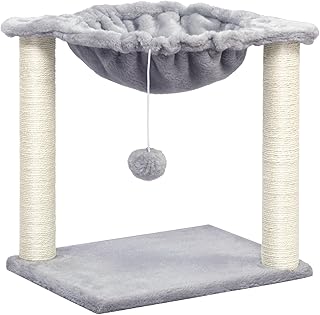 HOOBRO Cat Tree Tower for Indoor Cat, Small Cat Pet House Furniture for Kitten, 15.7 x 11.8 x 16.5 Inches, Plush Soft Hanging Basket Perch Hammock, with Sisal Cat Scratching Posts, Plush Toy LG08CT03
