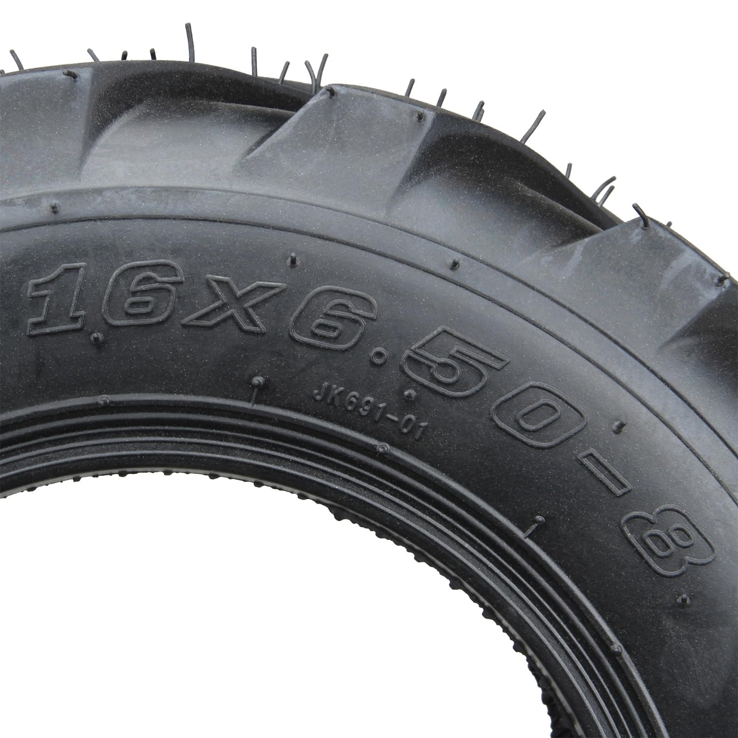 2 x Pneus 16 x 6,5–8 et 2 x Chambres à air pour Tracteur-tondeuse, Pneus à crampons neufs.