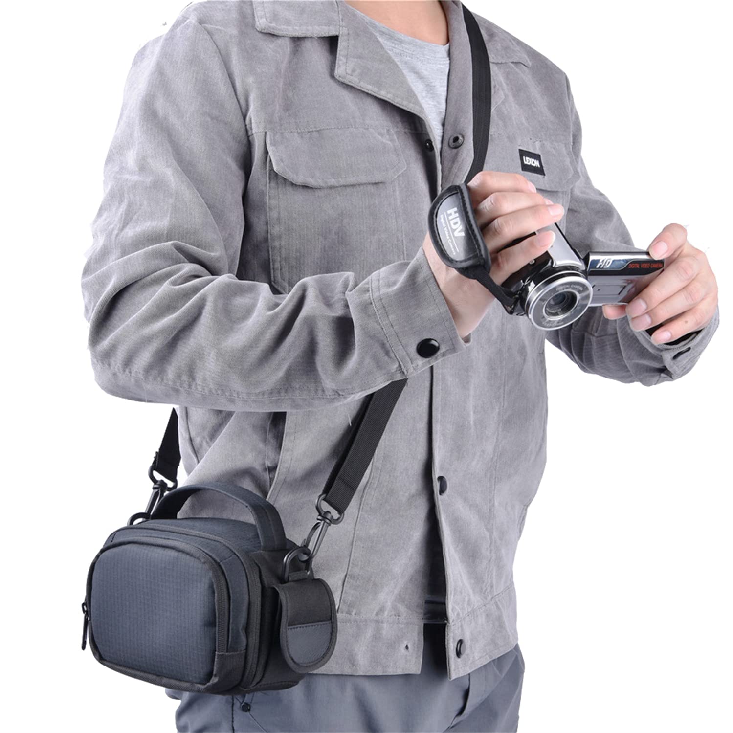 Sacoche Fosoto pour caméscope Handycam Panasonic et Sony, Noir