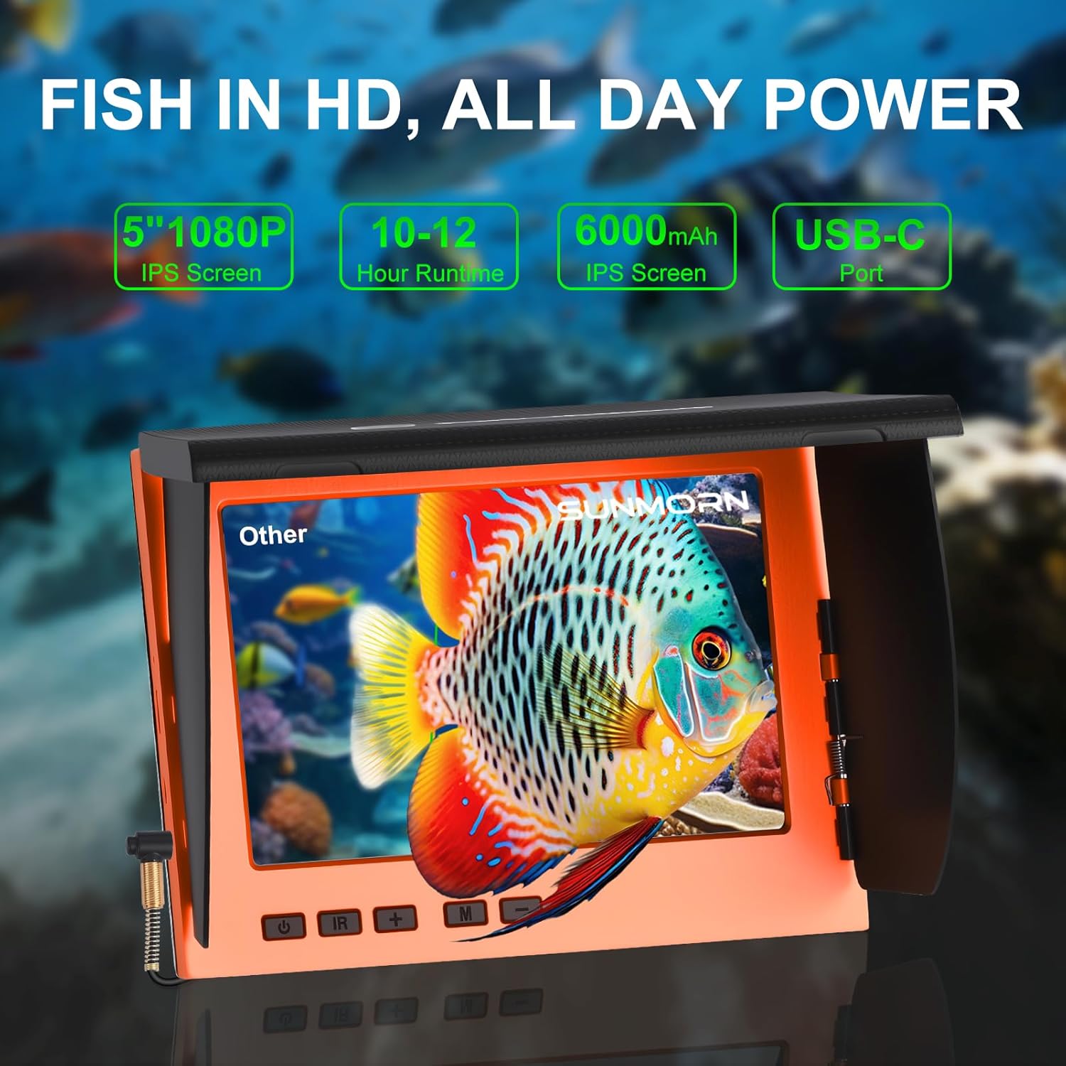 Fishing Camera, 220° Ultra-Wide 1080P HD Underwater Fishing Camera with 4.3" LCD & IR Night Vision, 50ft Cable for Ice Lake Boat Kayak Fishing