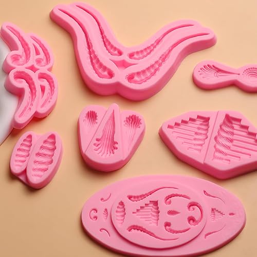 Miniatura 7 de Lambeth - Moldes de silicona para decoración de pasteles de encaje, para decoración de cupcakes, galletas, dulces, chocolate, manualidades