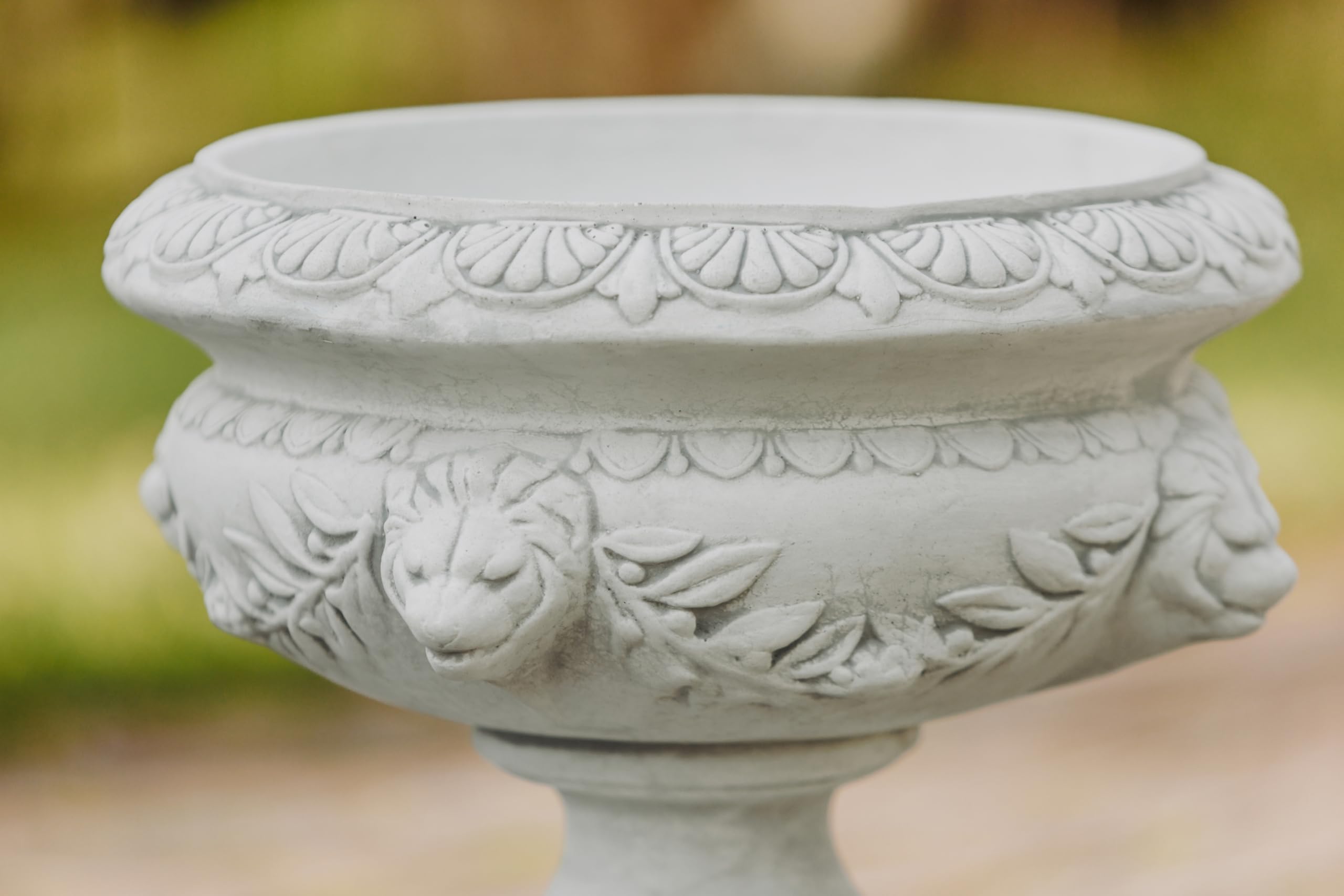 gartendekoparadies.de Doniczka na rośliny w stylu barokowym, z odlewu kamiennego, wys. 35 cm, 10 litrów, 27 kg, szara, odporna na mróz do użytku na zewnątrz