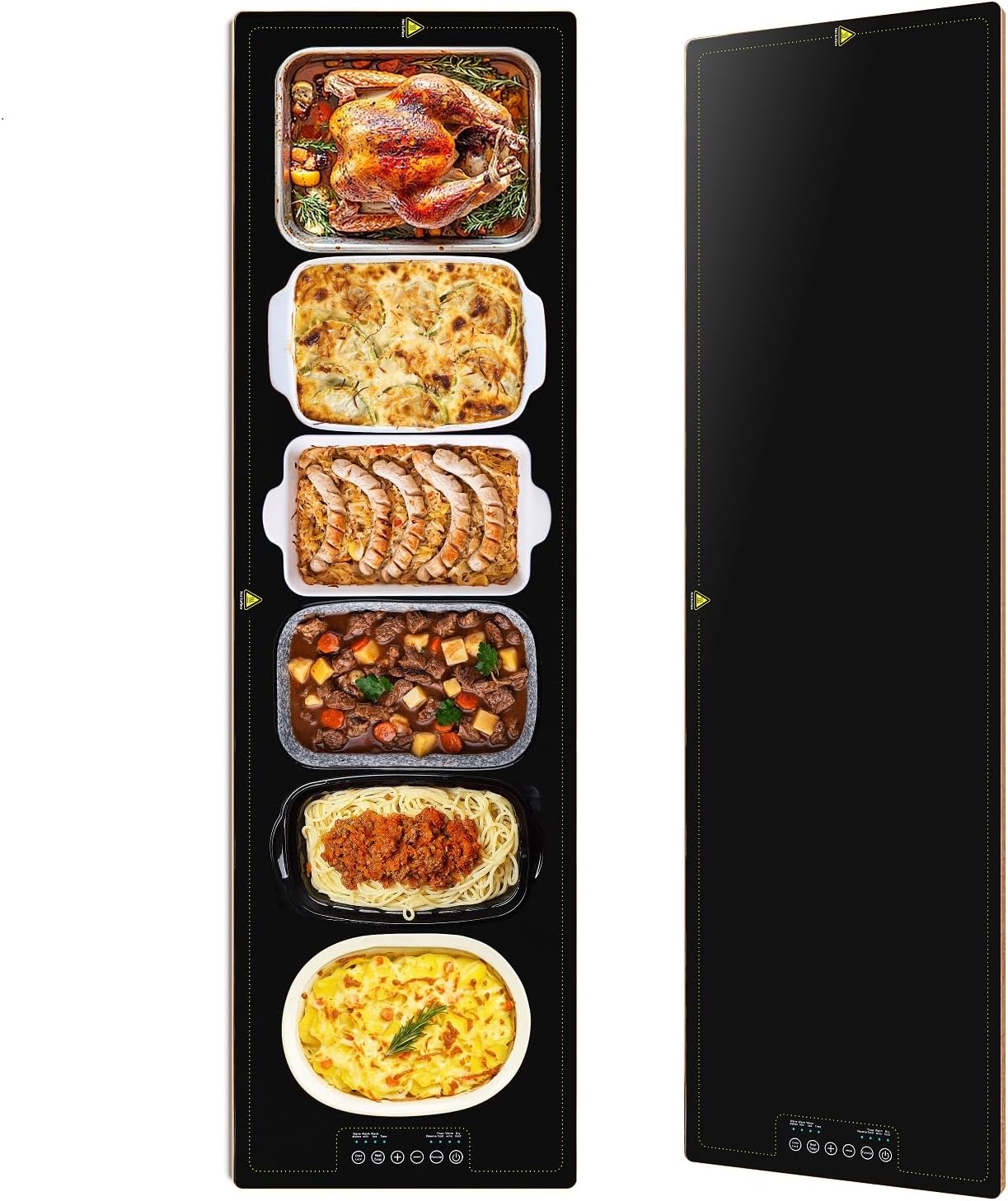 electric warming trays for buffets party - 48x14 inch food warmers, buffet servers and warmers - extra large hot plate with fast heating & adjustable temp for restaurants, events xx-large