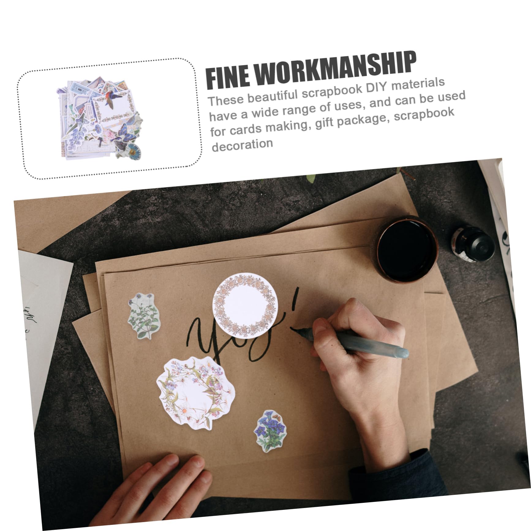 STOBOK 4sets Kit Di Adesivi Fai Da Te Per Album Fotografici Di Materiali Decorativi Per Journaling e Scrapbooking Con Motivi Vari e Creativi Per Progetti
