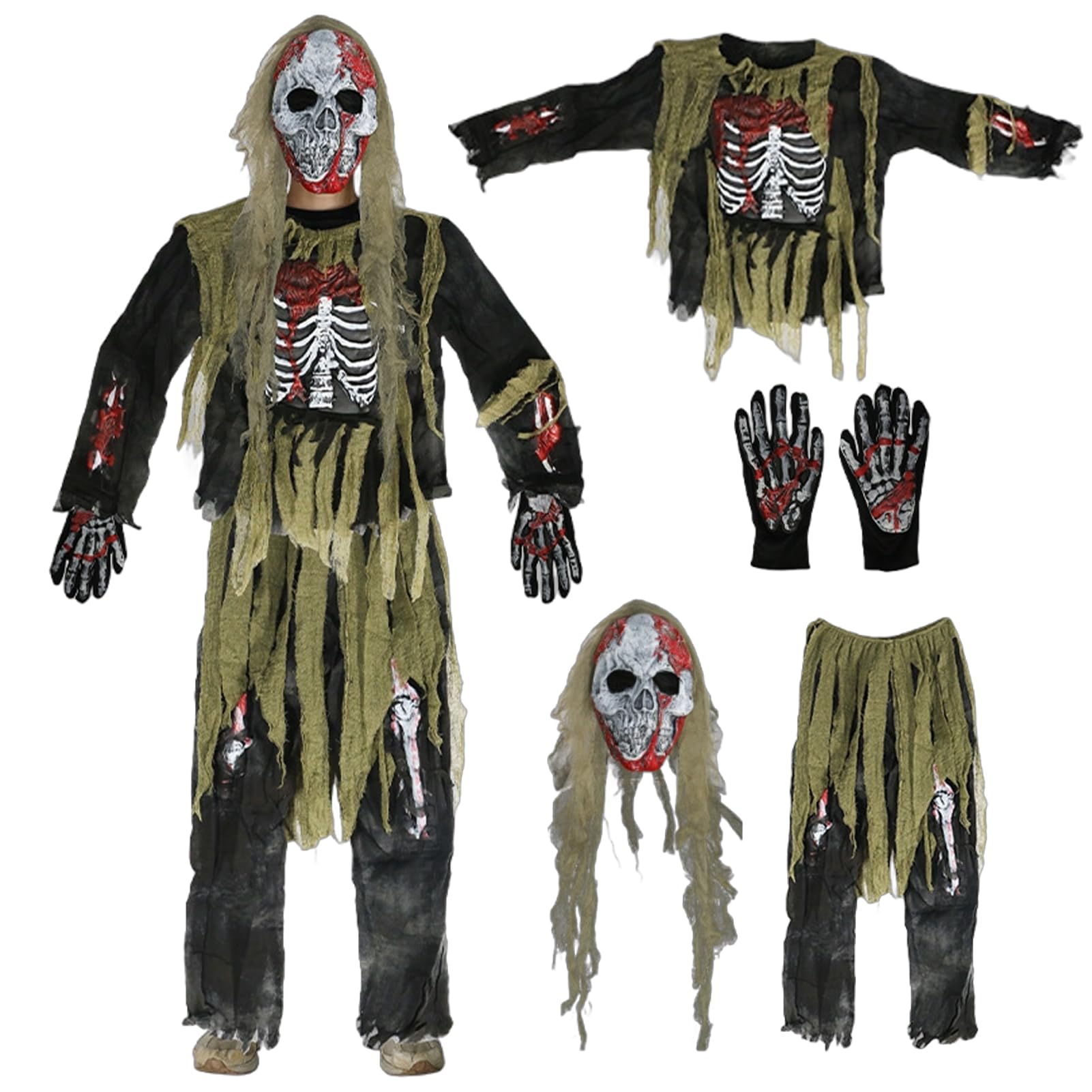 Forfamy Disfraz Halloween, Carnaval Cosplay para Halloween Fiesta Decoración