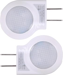 Portable Plug-in 0.7W Travel LED Night Light - 2 Pack of White