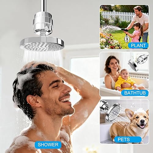 Miniatura 6 de Filtro de ducha multicapa, potente filtro de cabezal de ducha para agua dura, filtros de ducha de alta calidad para eliminar productos químicos