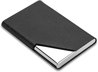 محفظة من ستورايت مصنوعة من جلد PU والفولاذ للجنسين، حامل بطاقات مقصوص الركن باللون الأسود، مع إغلاق مغناطيسي وحماية فولاذية