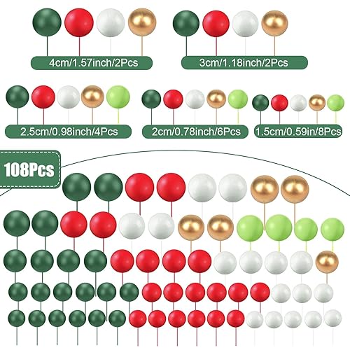 Miniatura 2 de 108 bolas para decoración de tartas, decoración de cupcakes, globos de espuma para hornear pasteles, boda, aniversario, decoración de cumpleaños