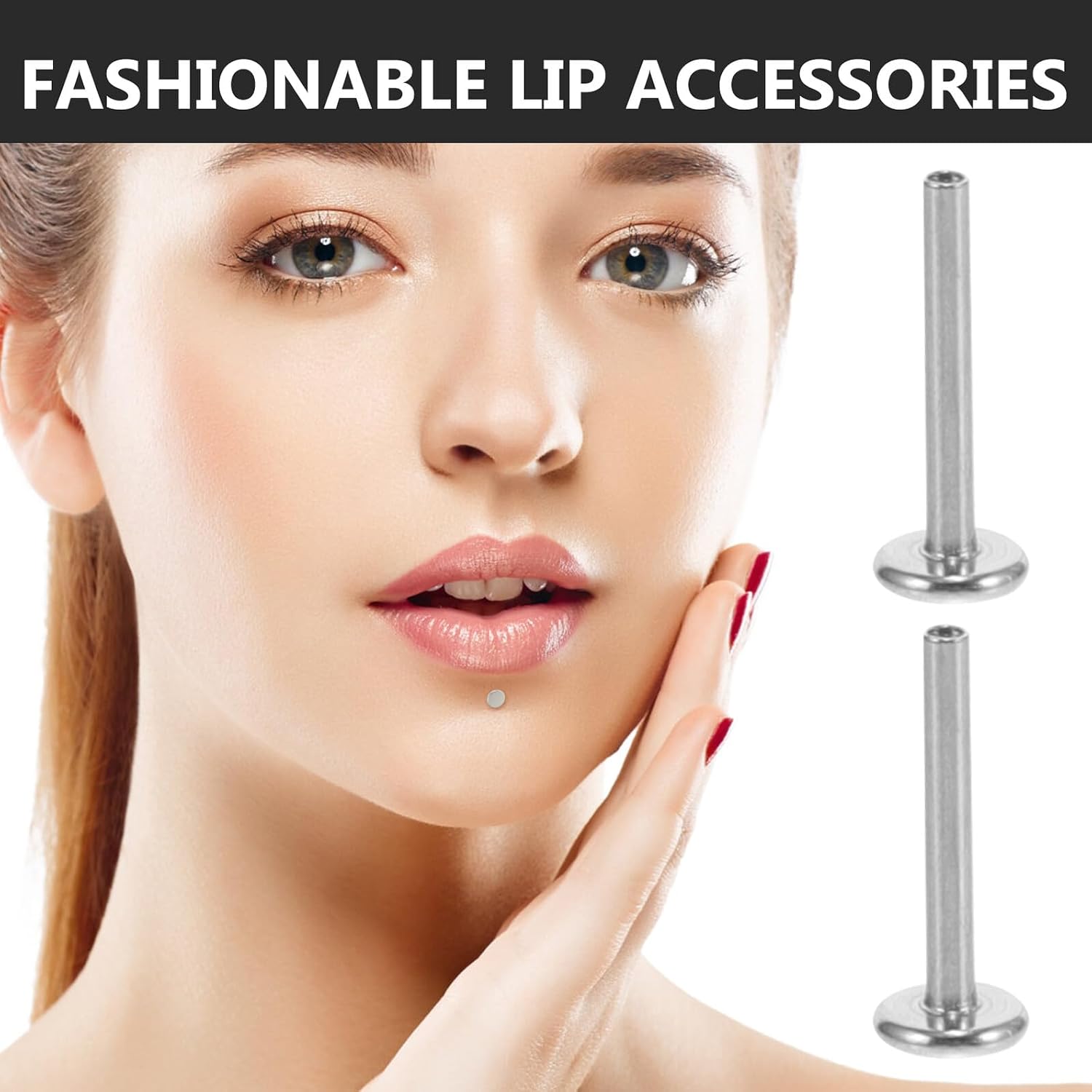 20pcs Stainless Steel Labret Lip Studs Bars Piercing Jewelry Set DIY Body Piercing Accessories for Women and Men
