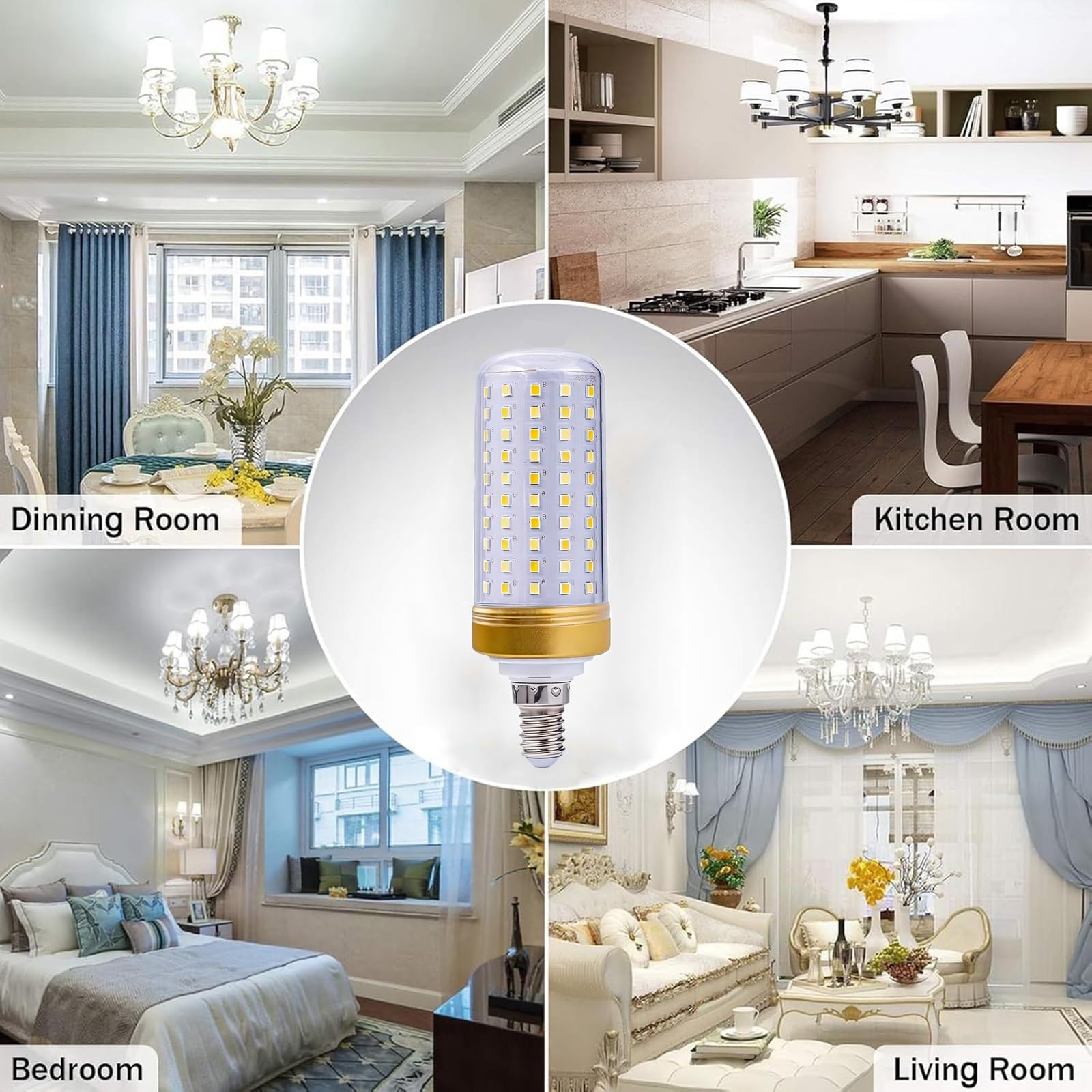 Pack de 8 Bombillas LED E14 No Regulable Con Casquillo Edison Sin Parpadeos (IRC>80) Larga Duración Para Lámparas de Araña Apliques de Pared Lámparas de Techo(Natural White 4000K,25W)