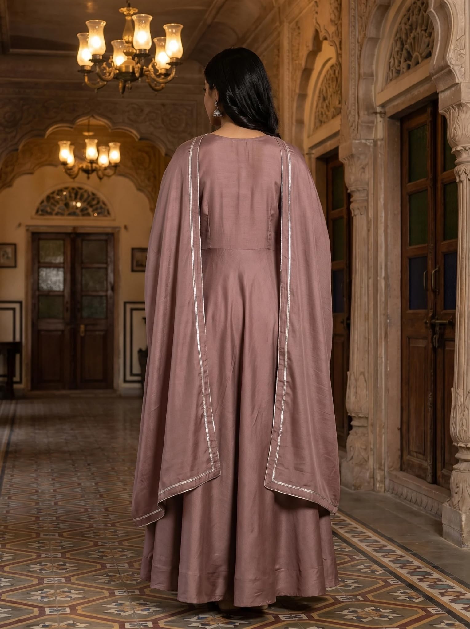 RUDRAPRAYAG Women's Maxi Gown (122-Light Brown) 3