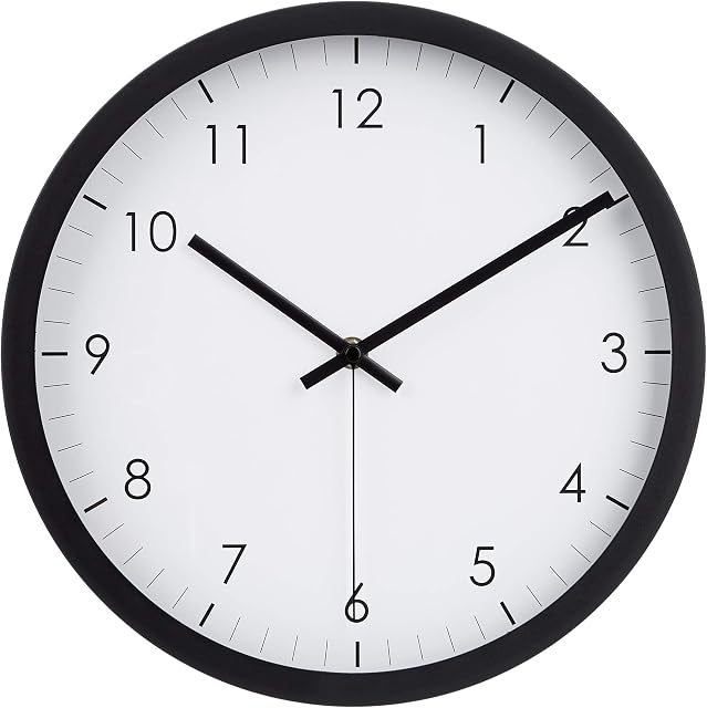 Amazon Basics 30.5 Traditional Wall Clock, Black