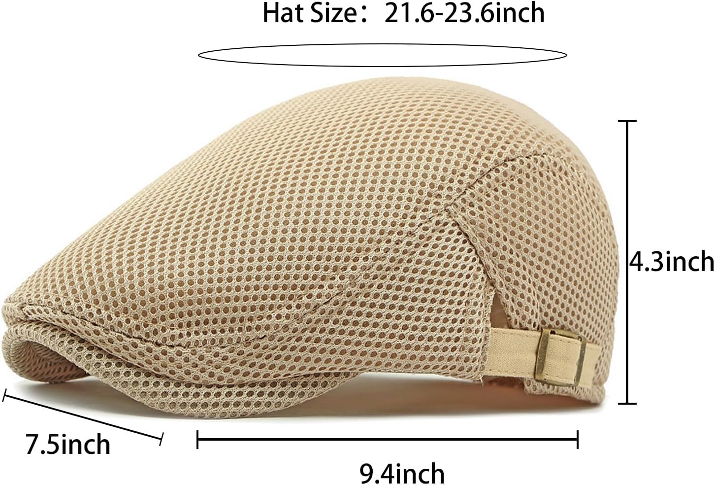 Breathable Mesh Summer Hat for Men Adjustable Newsboy Cap for Fishing Outdoor