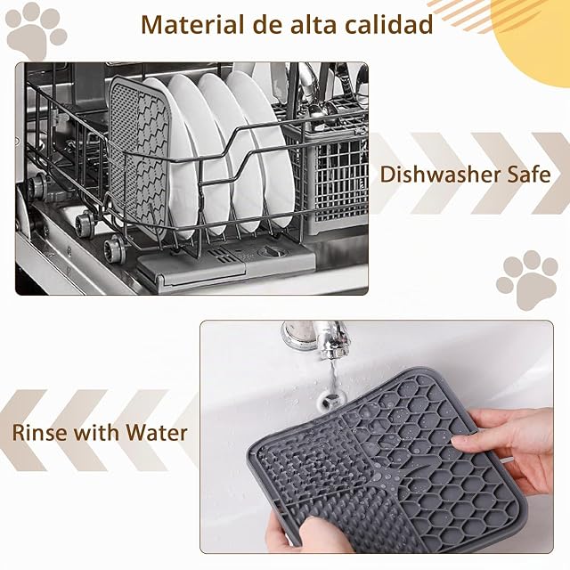 Foto 6 de 7 de Romon Alfombrilla para Lamer Perros, 20x20cm Licking Mat para Perros y 1 Espátula de Silicona