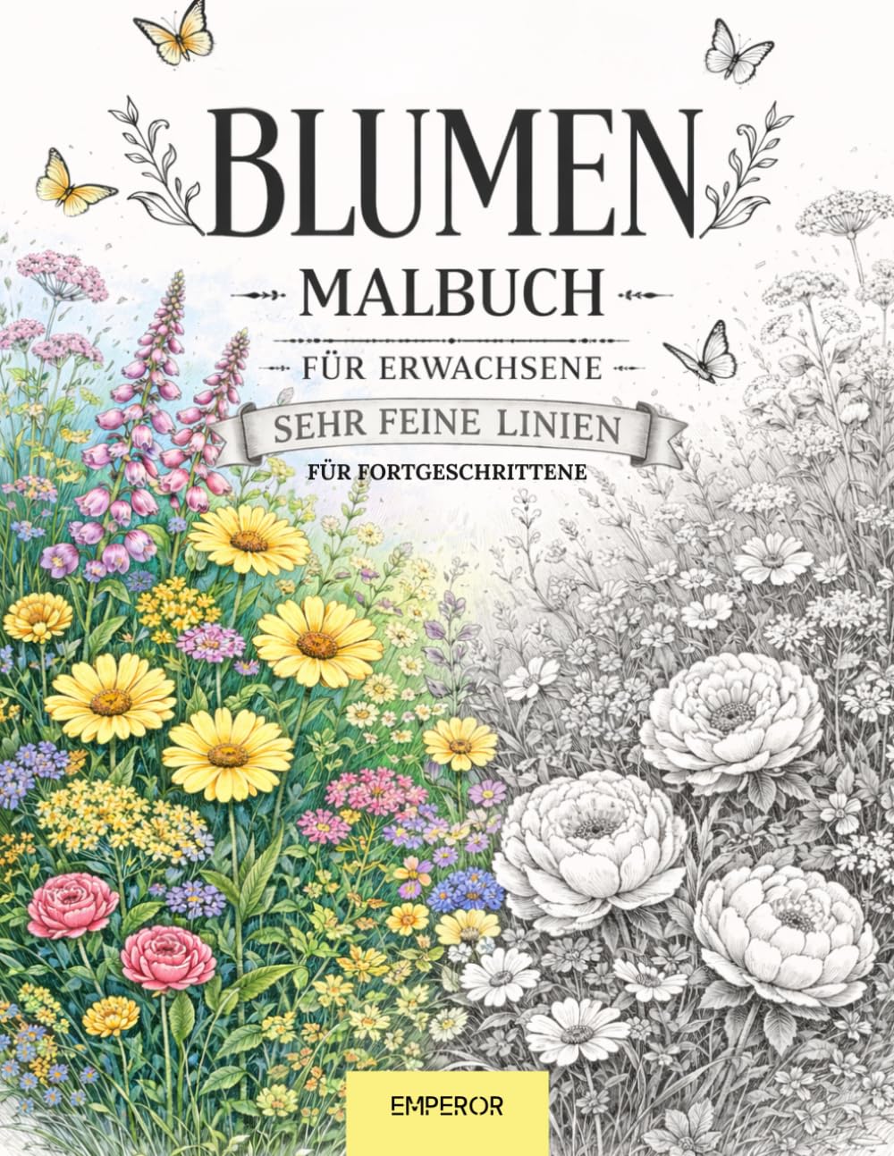 Blumen Malbuch für Erwachsene - Sehr feine Linien für Fortgeschrittene: Ausmalbuch Erwachsene Blumen – Komplexe, filigrane Designs für Entspannung, Achtsamkeit und Stressabbau | Muttertag Geschenk