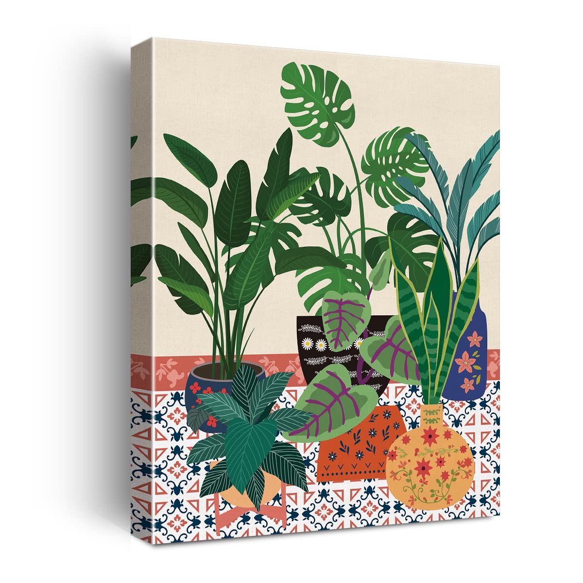 NISTOMISU House Plant Botanical Canvas Prints Wall Decor Modern Vases Botanical Plant Canvas Art Sign Canvas Poster Gifts for Home Living Room Bathroom Decor 11.5"x15"