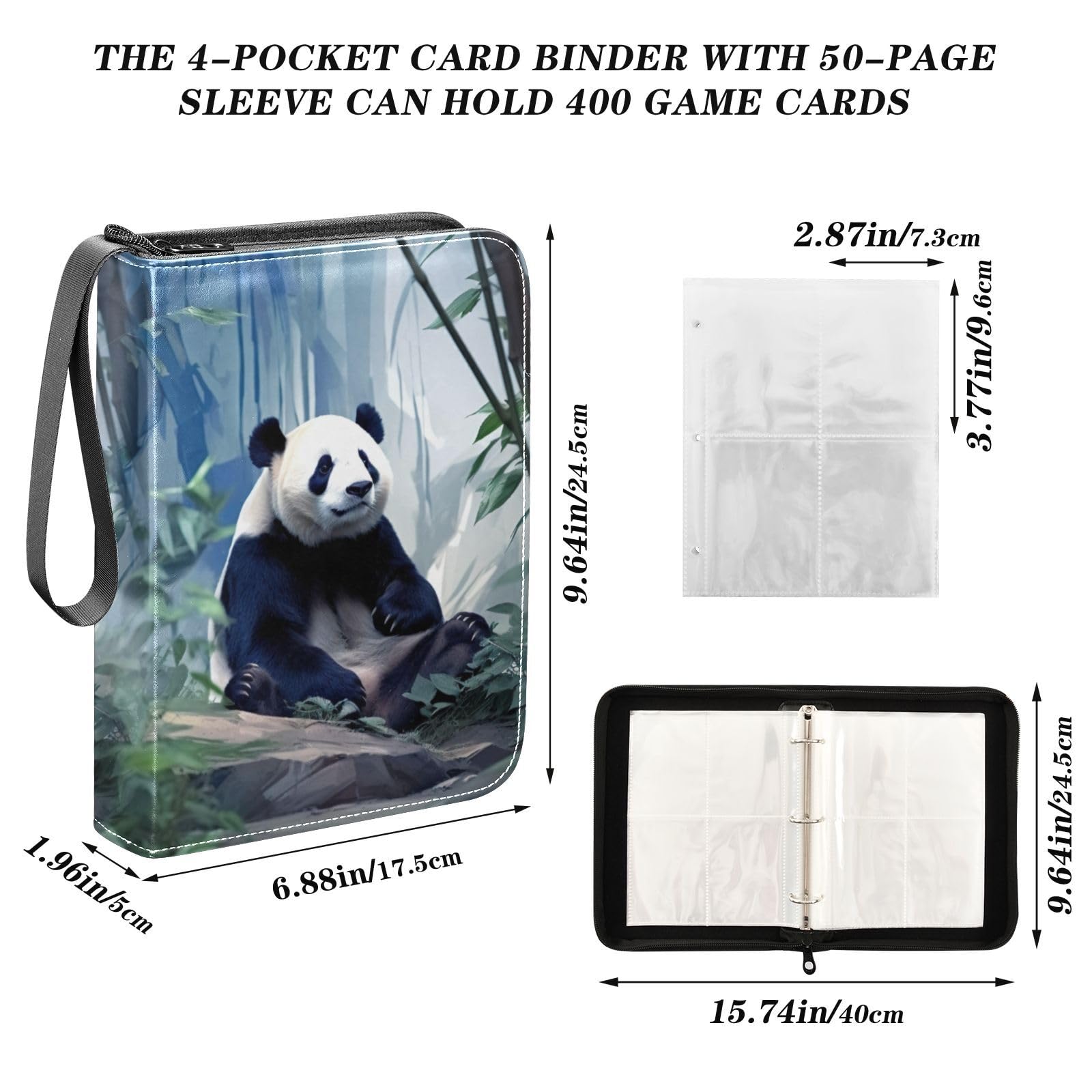 Amazon.com: WELLDAY Panda Card Binder, 400 Pockets Card Holder with 50  Sleeves, Sturdy Card Holder Folders for Game Cards & Sports Cards : Toys &  Games