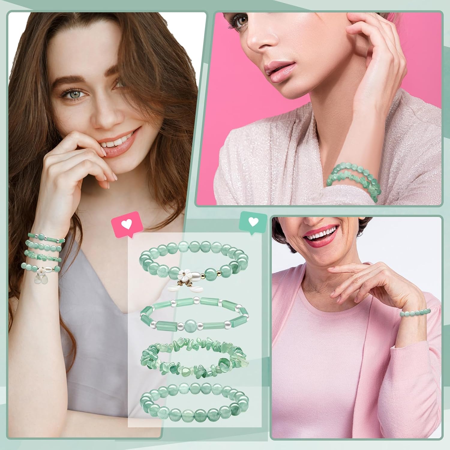 Landical 4 Pcs Jade Bracelet - Image 5