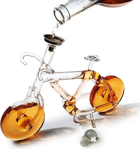 Miniatura 3 de The Wine Savant - Decantador de bicicleta para vino y whisky de 6.8 fl oz, decantador de bicicleta para bourbon y escocés, regalos de motociclista,