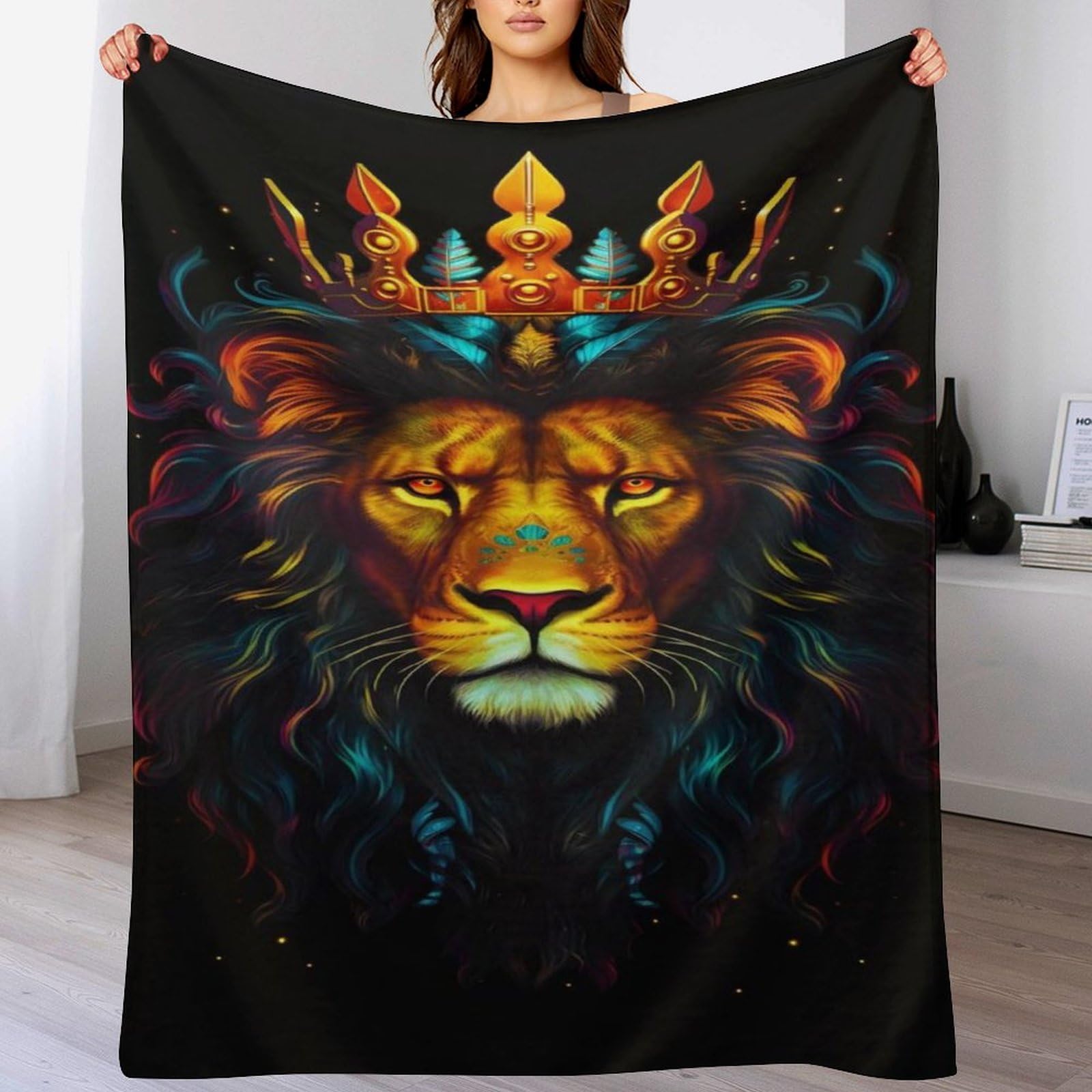 Manta de forro polar Leo calida de 180x200 cm con acabado premium para colcha