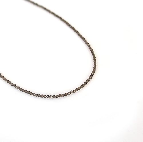 Miniatura 3 de Gempires Grey Obsidian Beads Necklace, Beaded Necklace, Choker Necklace with Adjustable Chain 18 inch (2 inch extender), Western Jewelry for Women,