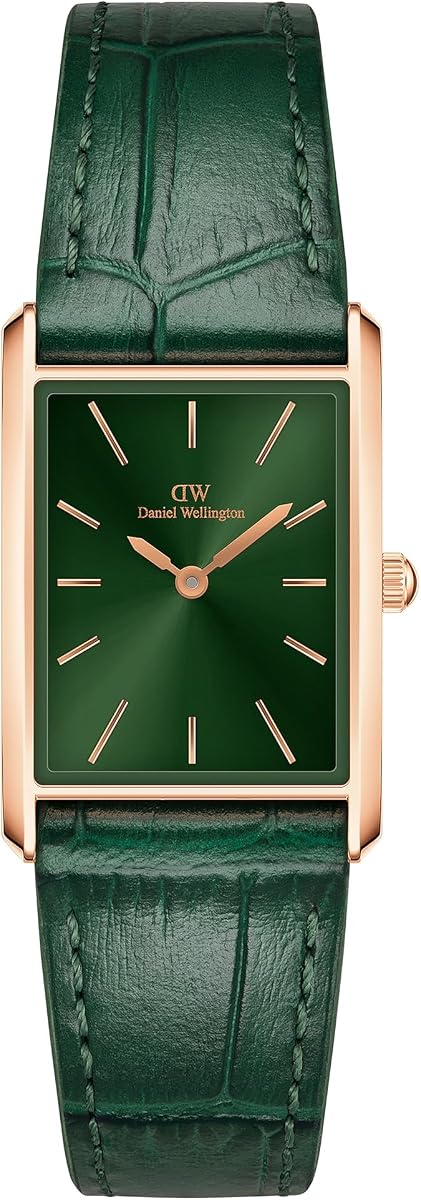 Daniel Wellington Bound 35x24mm Guilloché Silver - Reloj para hombre Reloj con correa de cuero y acero inoxidable