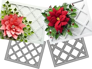 AMMSOCHY Diamond Set Metal Cutting Dies - 3D Oval Background Frame Stencils for Scrapbooking, Card Making & DIY Crafts
