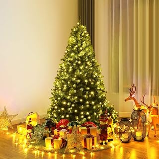 Goplus 5FT Pre-Lit Artificial Christmas Tree Auto-Spread/Close up Branches 11 Flash Modes with Multicolored 150 LED Lights...