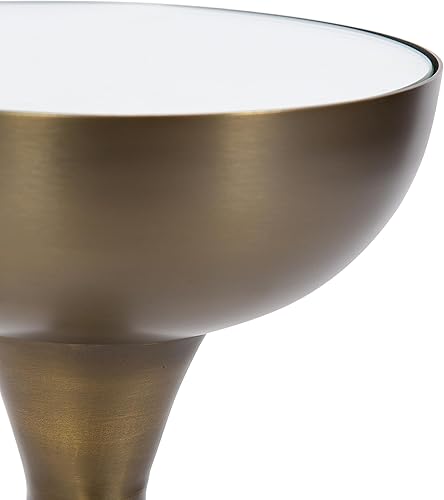 Miniatura 8 de Kate and Laurel Chandon Mid-Century - Mesa sofisticada para bebidas 8 x 8 x 23 latón antiguo mesa con pedestal de plantas escultoras glamorosas con