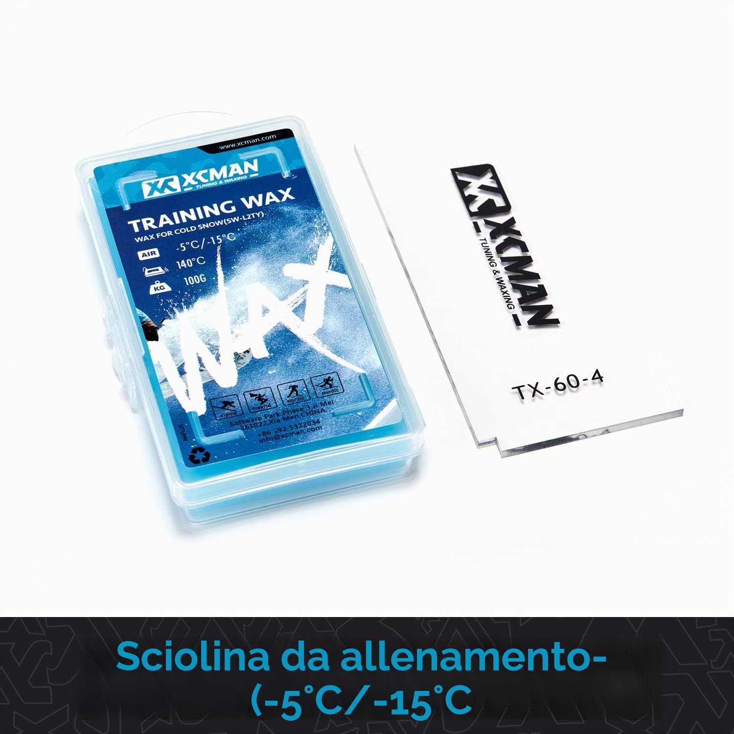 XCMAN Kit completo di spazzole per sci/snowboard, ceretta e accordatura, in nylon, ottone, spazzola in crine di cavallo, raschietto in metallo, raschietto per cera e lima piatta in PTEX