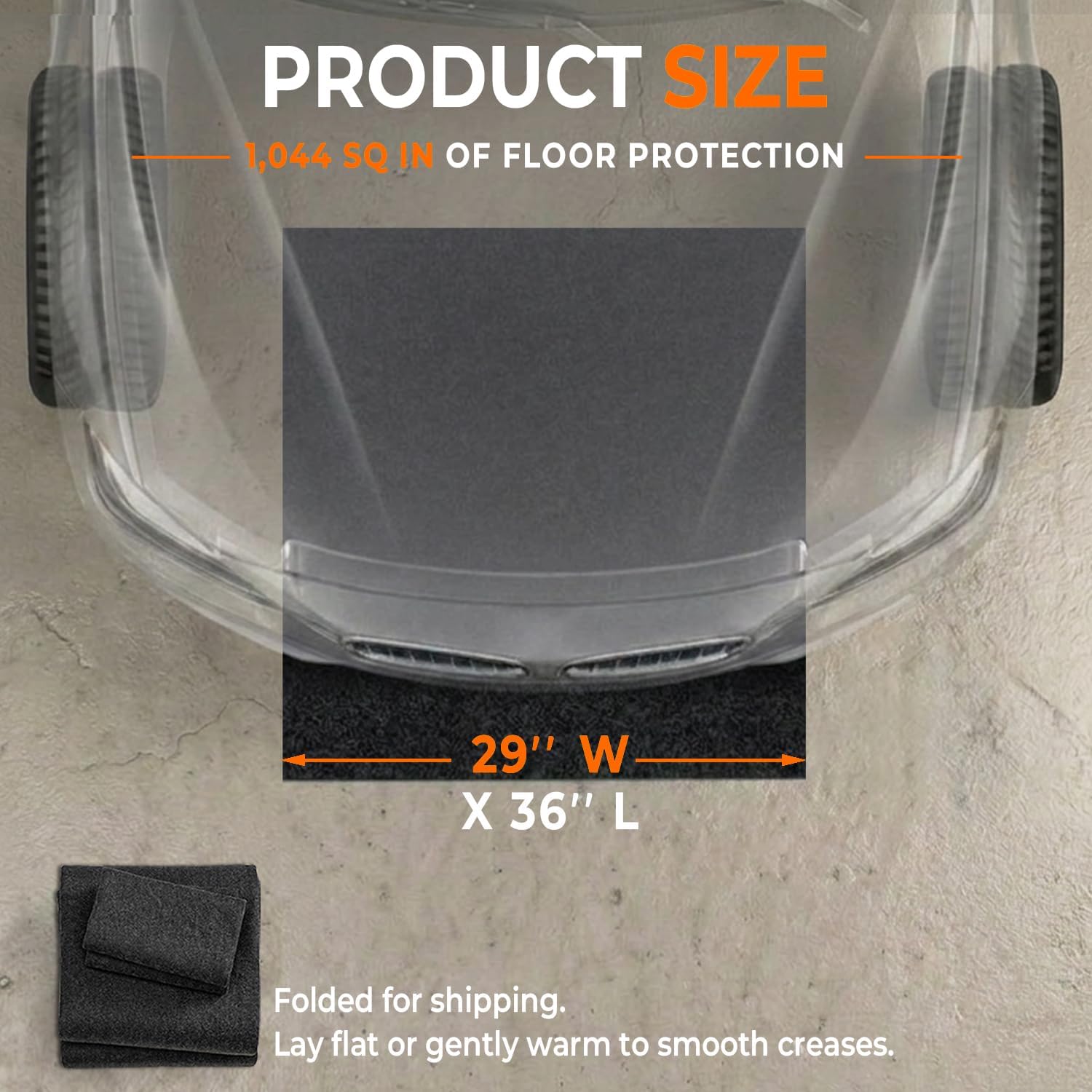 Golener Oil Spill Mat - Garage Floor Mat, Absorbent Oil Pad, Premium Maintenance Mat, Waterproof, Contain Liquid, Protect Floor from Spill & Stain, Reusable, Washable, Durable, 29”x36”, Black/Orange