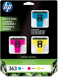 HP CB333EE 363 Original Ink Cartridges, Cyan/Magenta/Yellow, Multipack