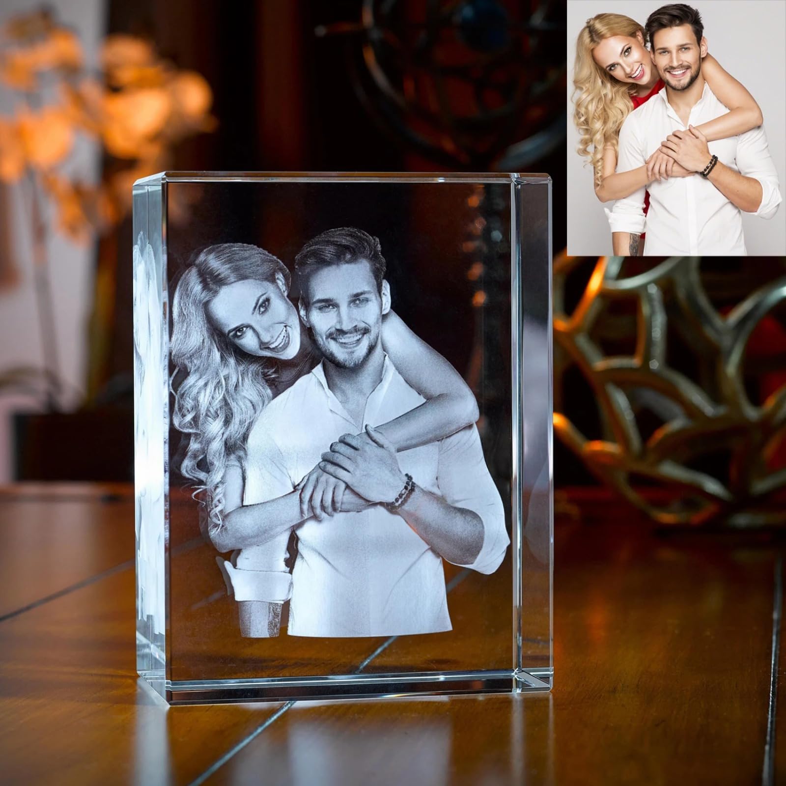 Photo gravée sur cristal 3D le cadeau commémoratif personnalisé pour graver vos souvenirs