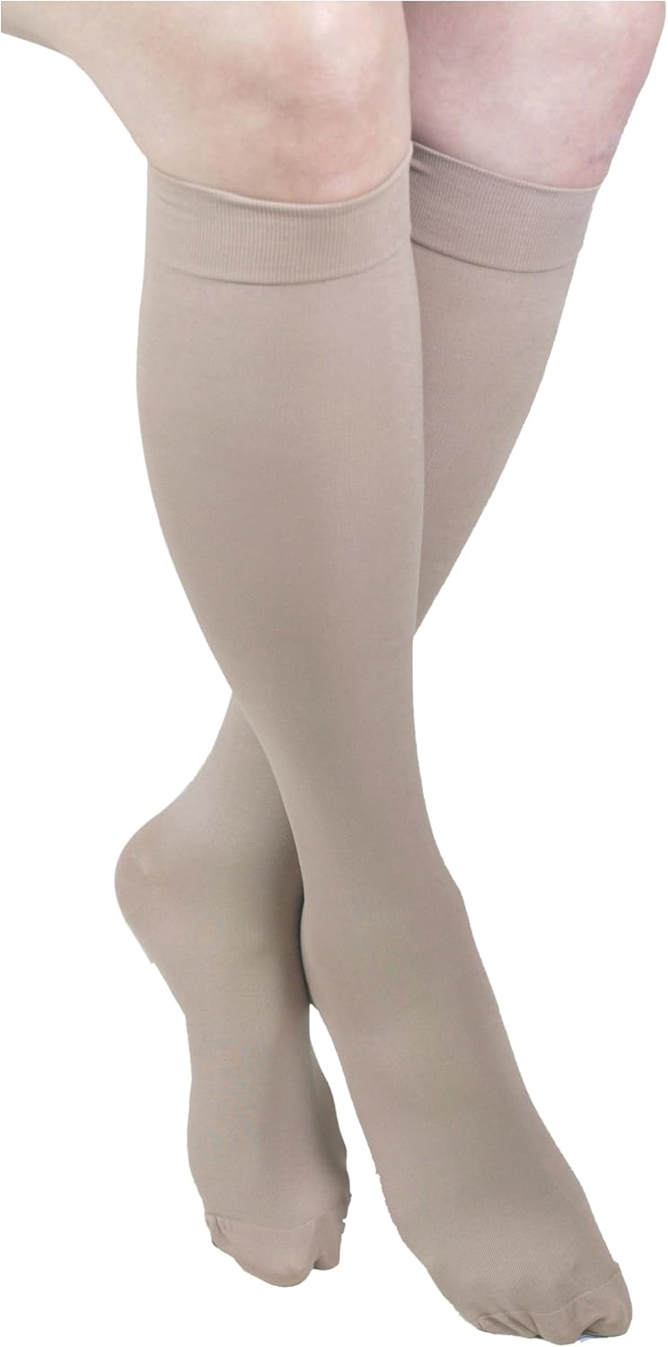 GABRIALLA Microfiber Graduated Compression Knee High Stockings (25-35 mmHg) H-304 2 Pack