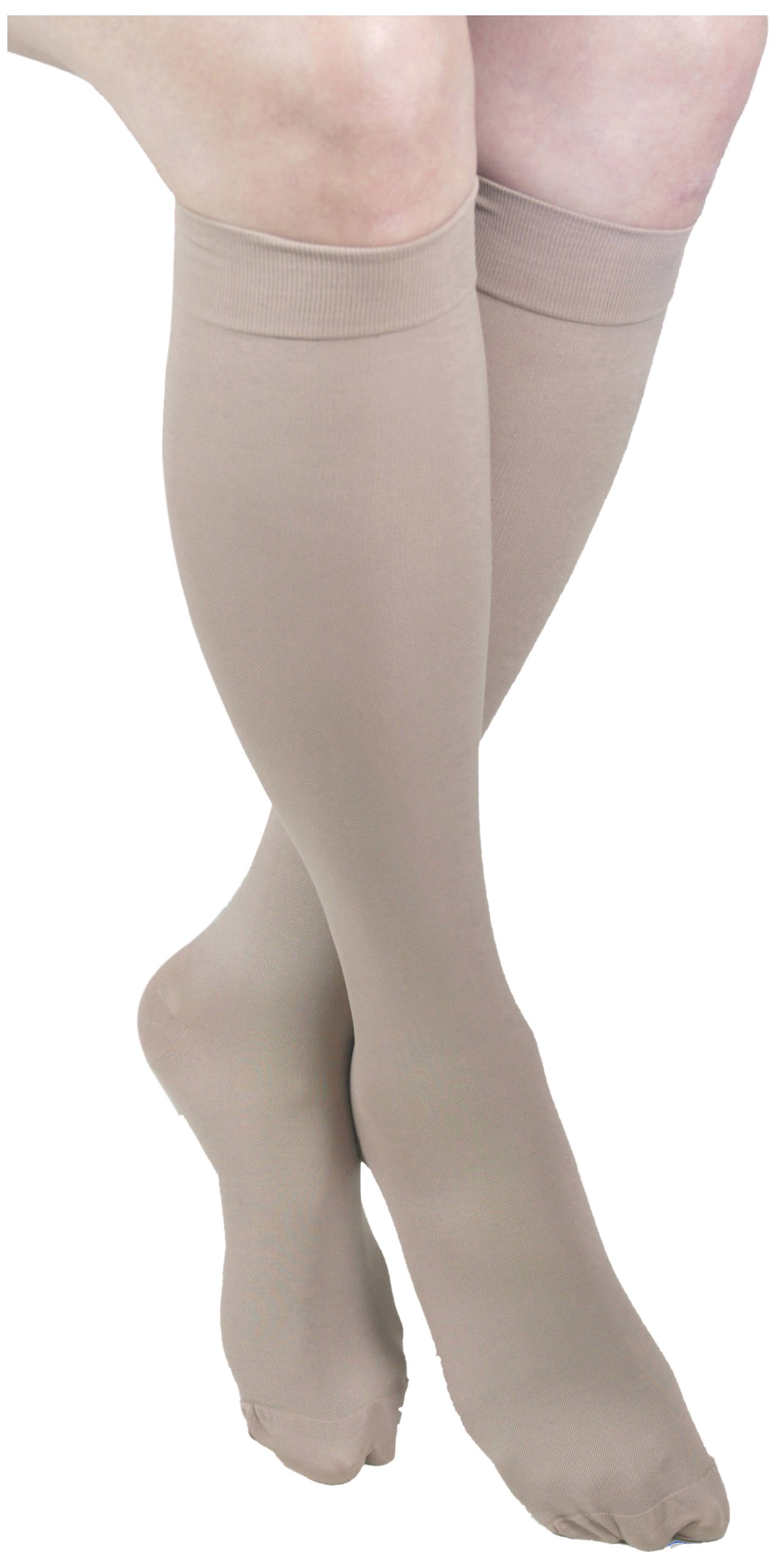 ITA-MED I H-304(3) M B Microfiber Knee Highs, Beige, Medium