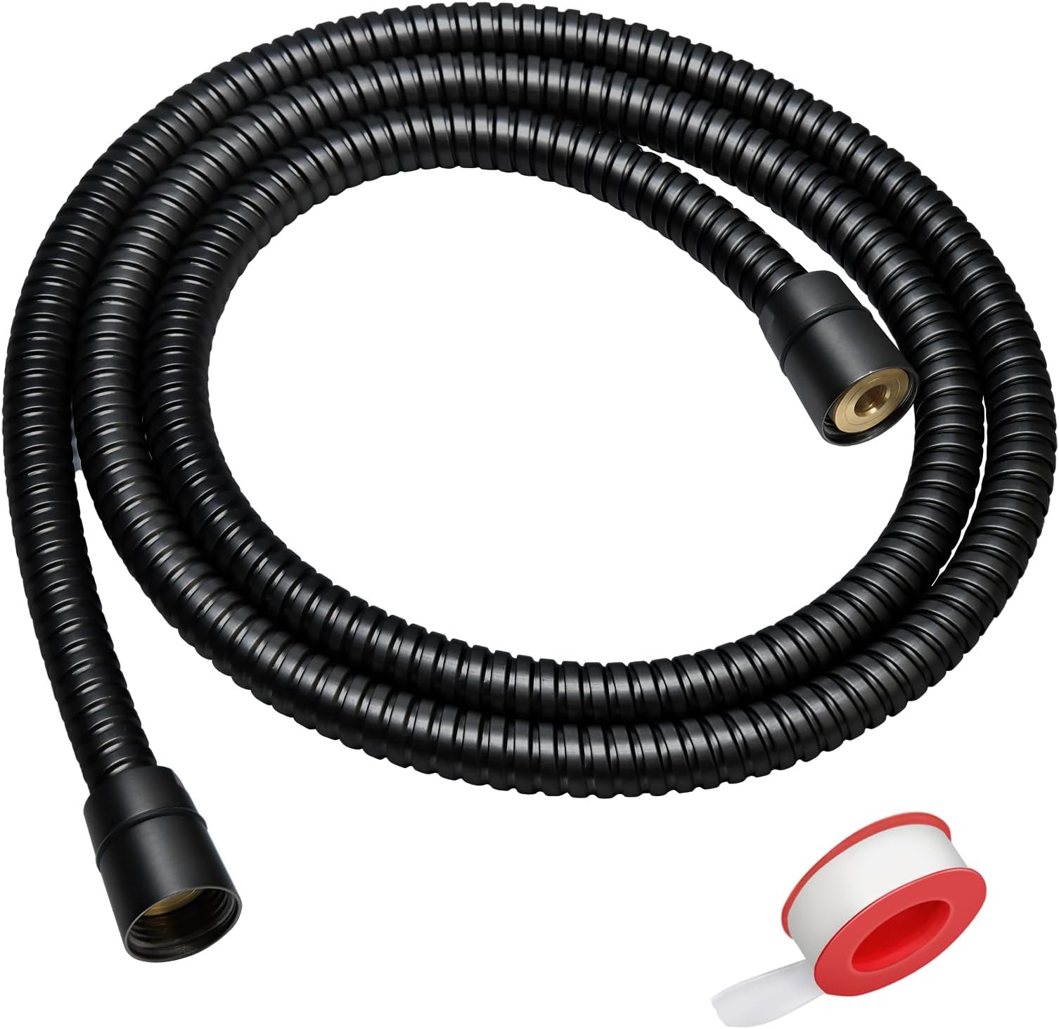 Blissland Shower Hose Extra Long 59 Inches Handheld Shower Head Hose with Brass Insert and Nut - Durable and Flexible - Black