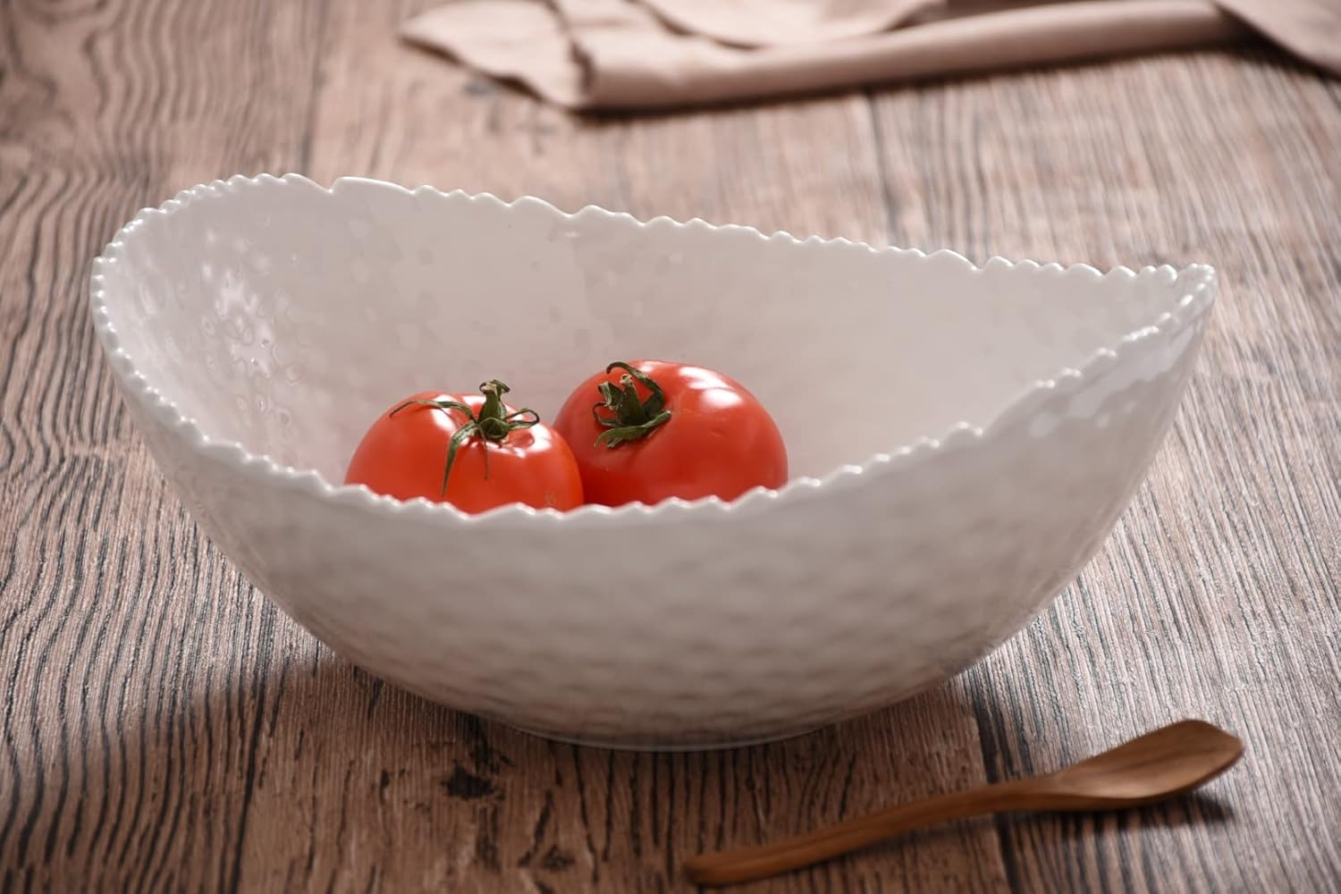 Pampa Bay Shatterproof Melamine Large Oval Bowl, 11.3 x 9 Inch, Food, Freezer, Dishwasher Safe, White